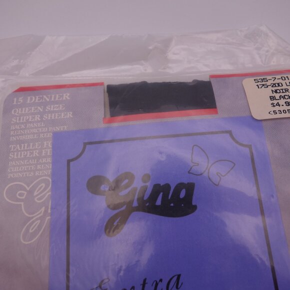 Gina Extra Special 15 DENIER QUEEN SIZE 175-200 lbs. SUPER SHEER Black - Picture 5 of 16